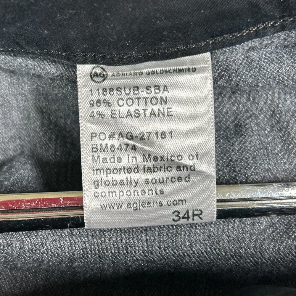 AG Adriano Goldschmied The Lux‎ Khaki Pants Men 34R Black Tailored Trouser